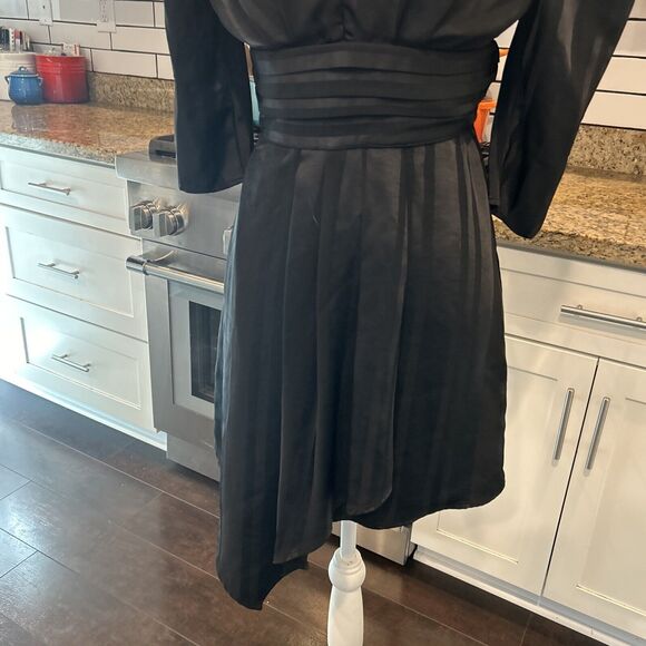 JOA Just One Answer V Neck Pleated Black Dress Anthropologie XS - Picture 7 of 15